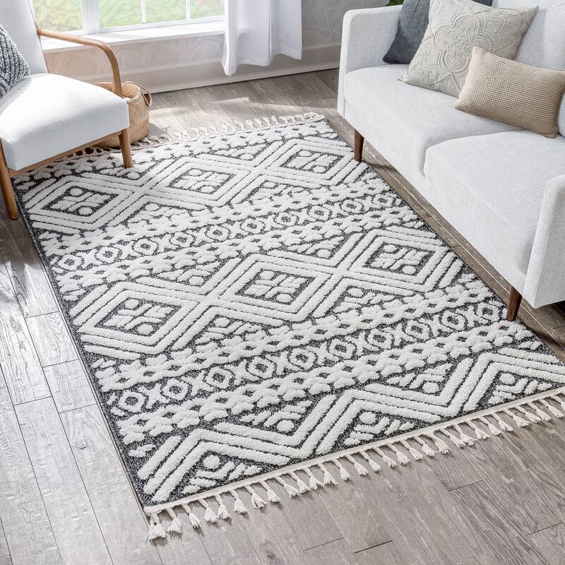 Well Woven Salem Eliana Tribal Moroccan Diamond High-Low Area Rug