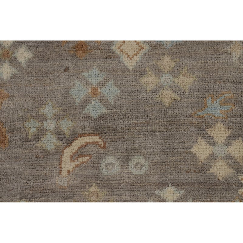 Hand Knotted Oriental 100% Wool Carpet Transitional All-Over Greys & Charcoal Oushak Area Rug - 11' 8'' X 8' 2''