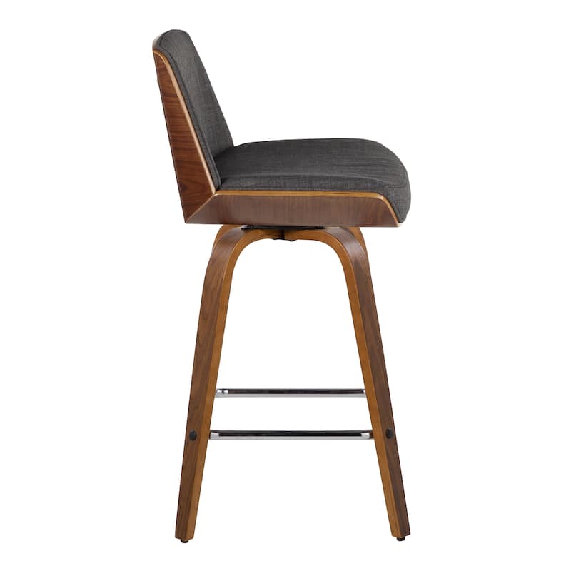 Carson Carrington Clemens 26" Fixed-Height Counter Stool with Bent Wood Legs & Square Footrest (Set of 2)