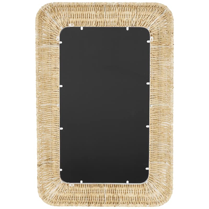 Jute Rope Handmade Woven Wall Mirror - Brown - Roche River Decor