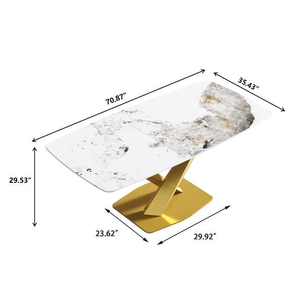 71'' Modern Rectangular Sintered Stone Dining Table for 8 - Bed Bath ...