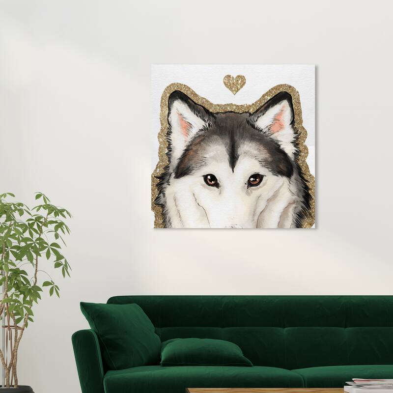 Wynwood Studio Canvas Fashion and Glam Husky Eyes Gold and Metallic Gold Glam Wall Art Canvas Print - 30 x 30