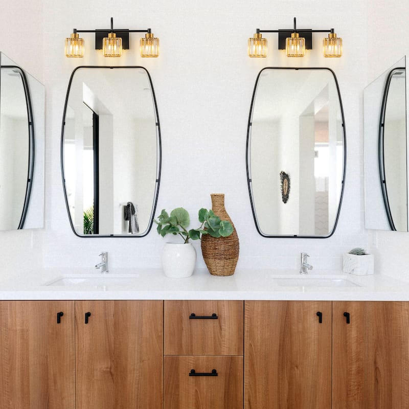 3/4/5-Light Modern Industrial Dimmable Crystal Bathroom Vanity Light