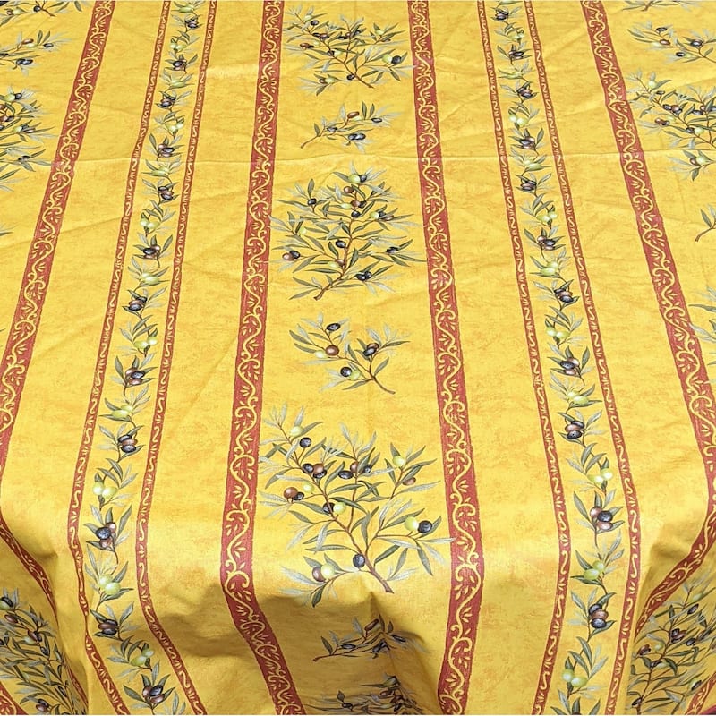 Wipeable Spill Resistant Provencal Cotton Cannes Collection Tablecloth
