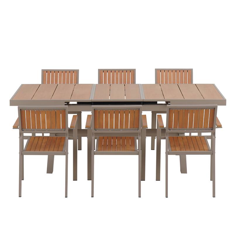 7-Piece Extendable Outdoor Dining Set, from 62.9" to 82.6"