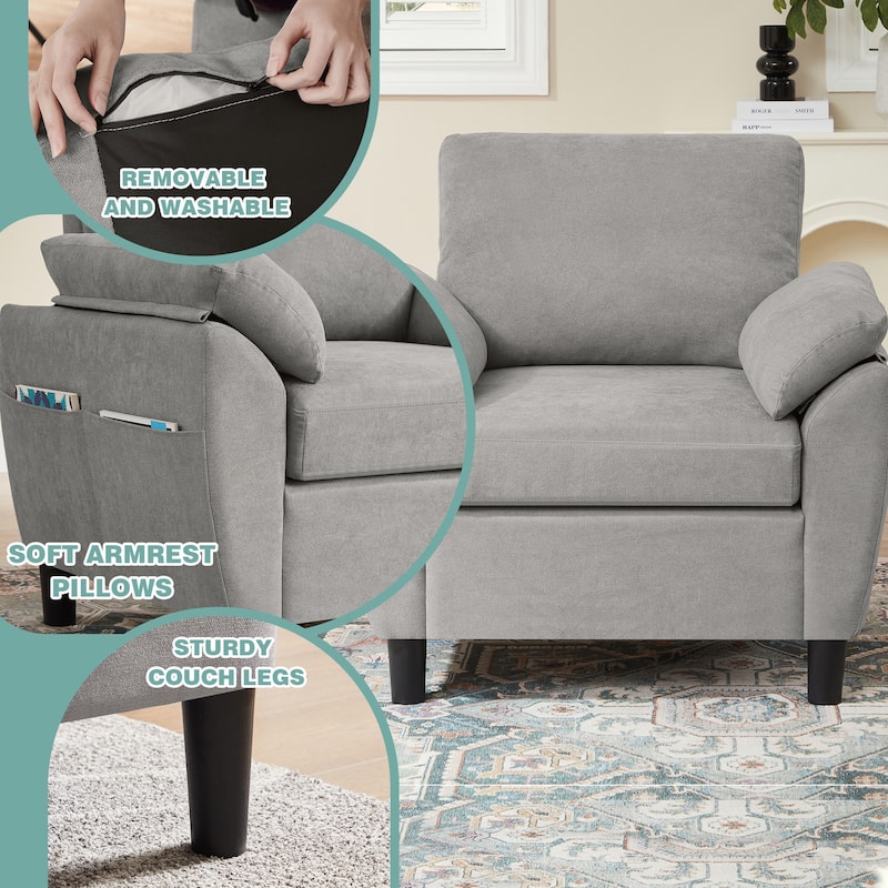 4-Piece Living Room Sectional Sofa Set with Loveseat and Chair