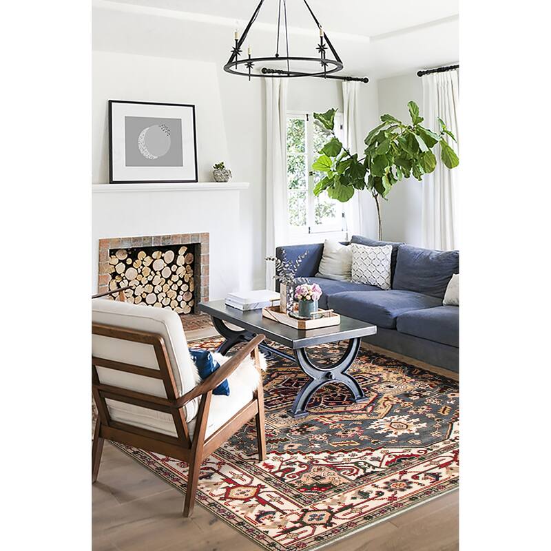 ECARPETGALLERY Hand-knotted Serapi Heritage Grey Wool Rug - 8'0 x 10'0