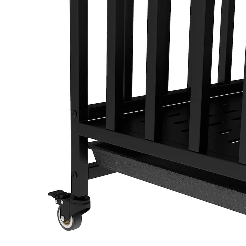 GDFStudio - Kary Wooden Dog Crate Furniture with Iron Door and Tray for Medium/Small Dogs