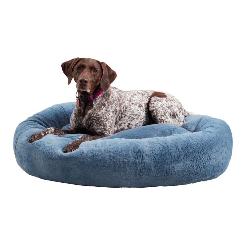 Ryder Faux Fur Cuddler Donut Bed - Kerry Blue - Large - 40" x 36"