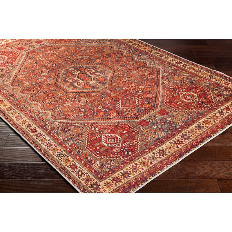 Livabliss Ernestina Machine Washable Medallion Area Rug