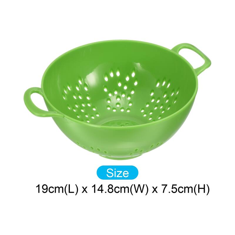 Rice Sieve Washing Colander Strainer Drainer Fruit Cleaning Bowl-Green - Green - 19cm x 14.8cm x 7.5cm