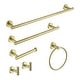 preview thumbnail 1 of 8, 6 Piece Bathroom Hardware Set Brushed Gold Wall Mount Modern Bathroom Towel Holder Bar 304 Stainless Steel Bath Accessories Set Brushed Gold