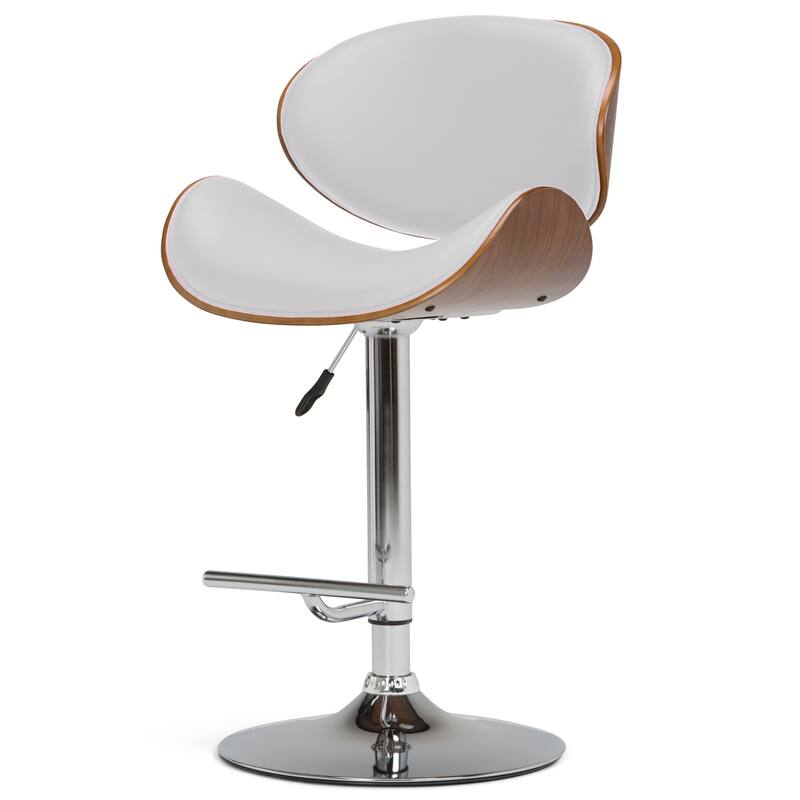 WYNDENHALL Avondale Mid Century Modern Bentwood Adjustable Swivel Bar Stool - 20.9 W x 20.5 D x 45.3 H
