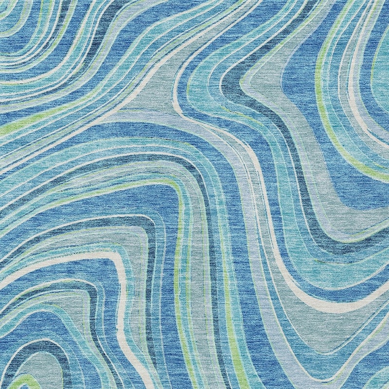 HomeRoots Abstract Transitional Rectangle Outdoor Rug