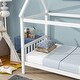 preview thumbnail 41 of 44, Twin Size Solid Wood House Frame Platform Bed, with Headboard and Footboard, with Underbed Storage Space, Minimalist Kids Bed