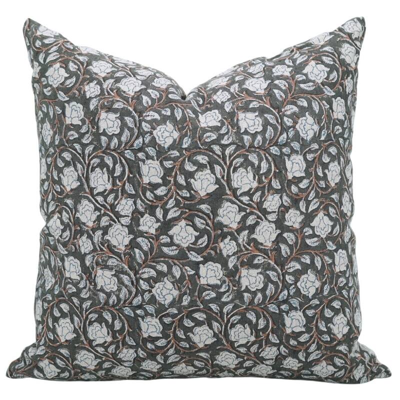 Fabdivine Black Soft Bohemian Handmade Block Print Office Accent Pillow Cover - Pillow Covers - 24" x 24"