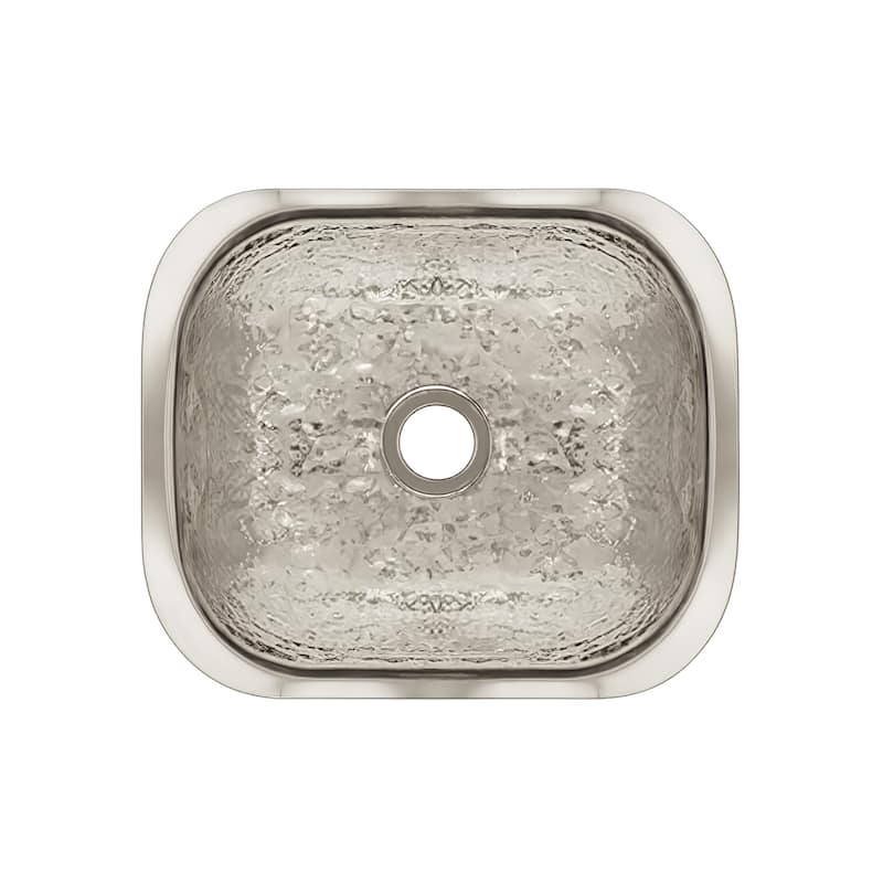 ALFI brand Rectangular Undermount Entertainment Prep Sink With a Hammered Texture Surface - White - White