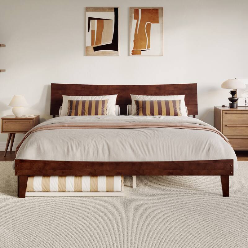 Phoenix Wood Platform Bed with Trundle