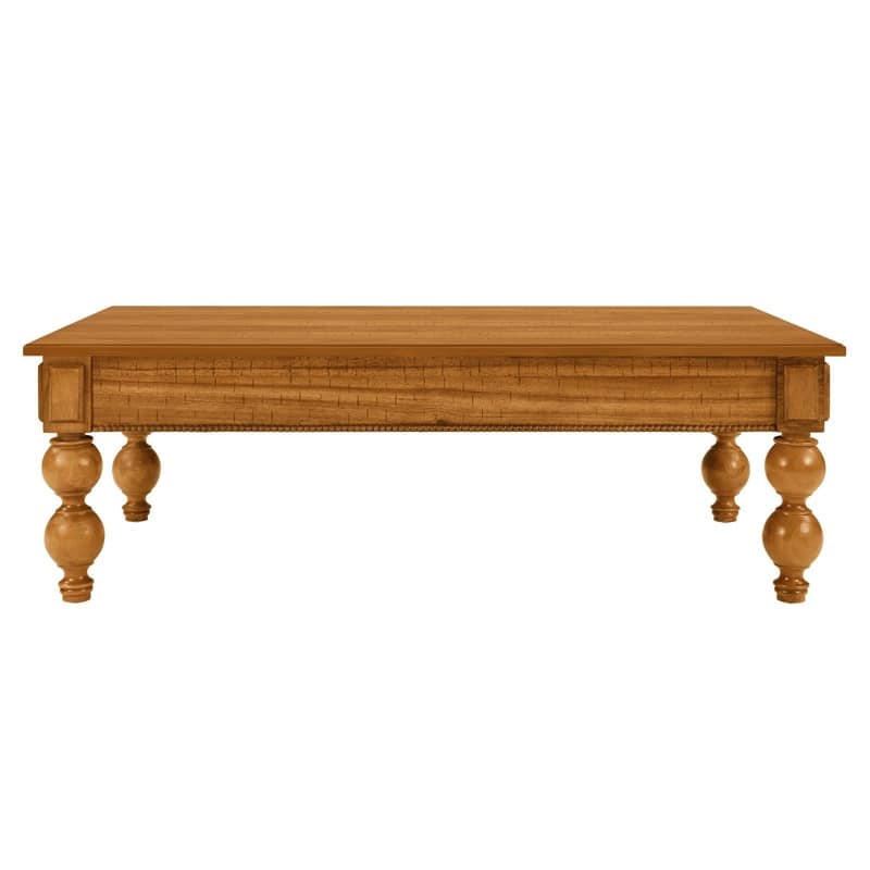 Rectangular 47" Wooden Coffee Table with Storage Drawer, Vintage Cocktail Table with Solid Wood Legs for Living Room Elegance