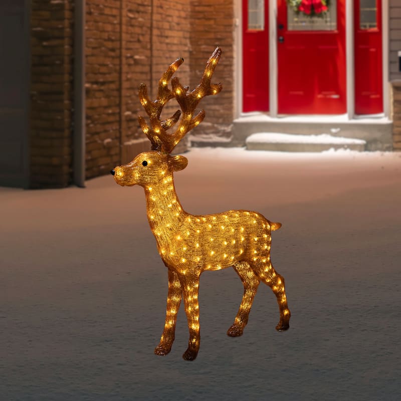 46" LED Lighted Commercial Grade Acrylic Reindeer Outdoor Christmas Decoration