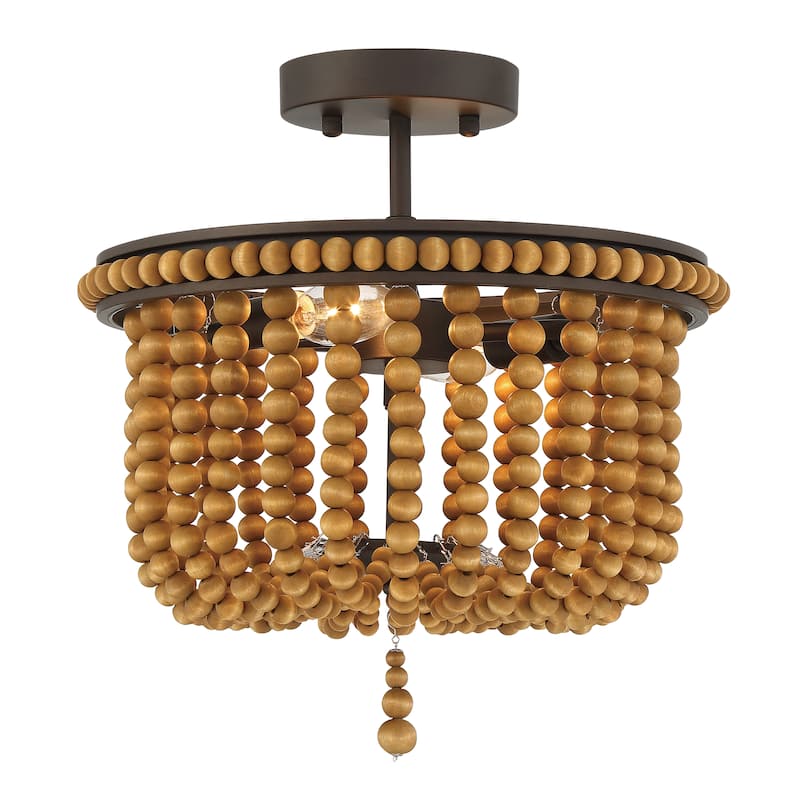 2 - Light 12.6'' Unique/Statement Bowl Flush Mount - 13.39''Hx12.6''Wx12.6''D