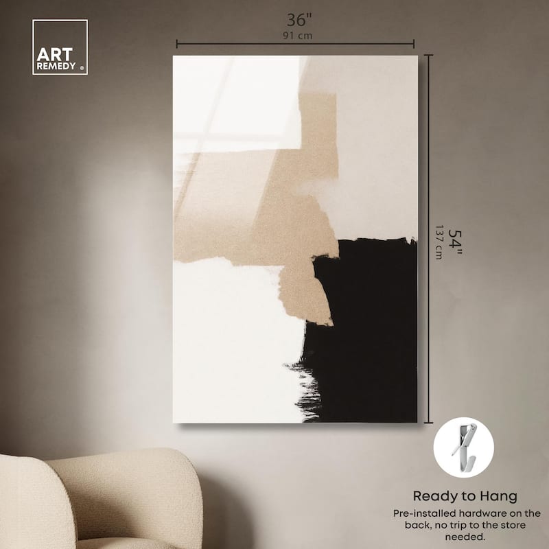 Beige and Black II Acrylic by Art Remedy, Ready to Hang