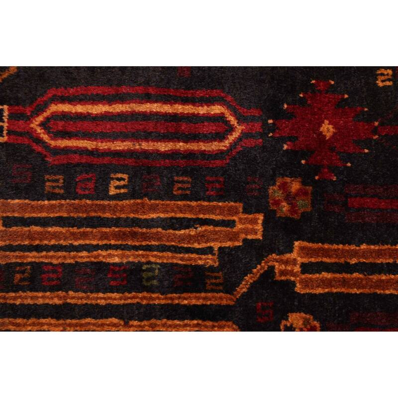 ECARPETGALLERY Hand-knotted Teimani Black, Red Wool Rug - 3'9 x 6'7