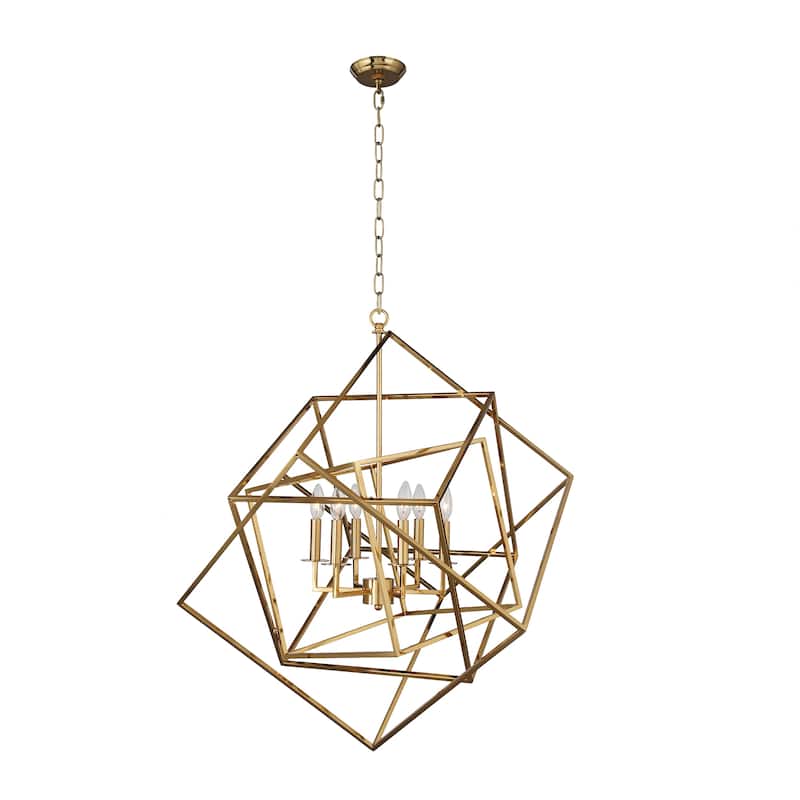 6 Light Chandelier in Gold Finish