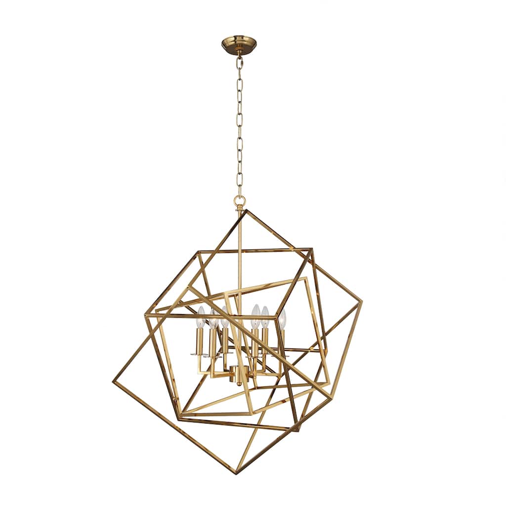 6 Light Chandelier in Gold Finish
