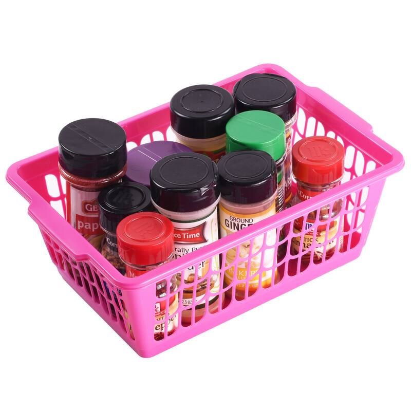 Small Plastic Storage Basket for Organizing Kitchen Pantry, Pack of 3