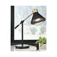 preview thumbnail 1 of 1, Signature Design by Ashley Garville Black and Brass-tone Metal Table Lamp - 19"W x 7"D x 19"H