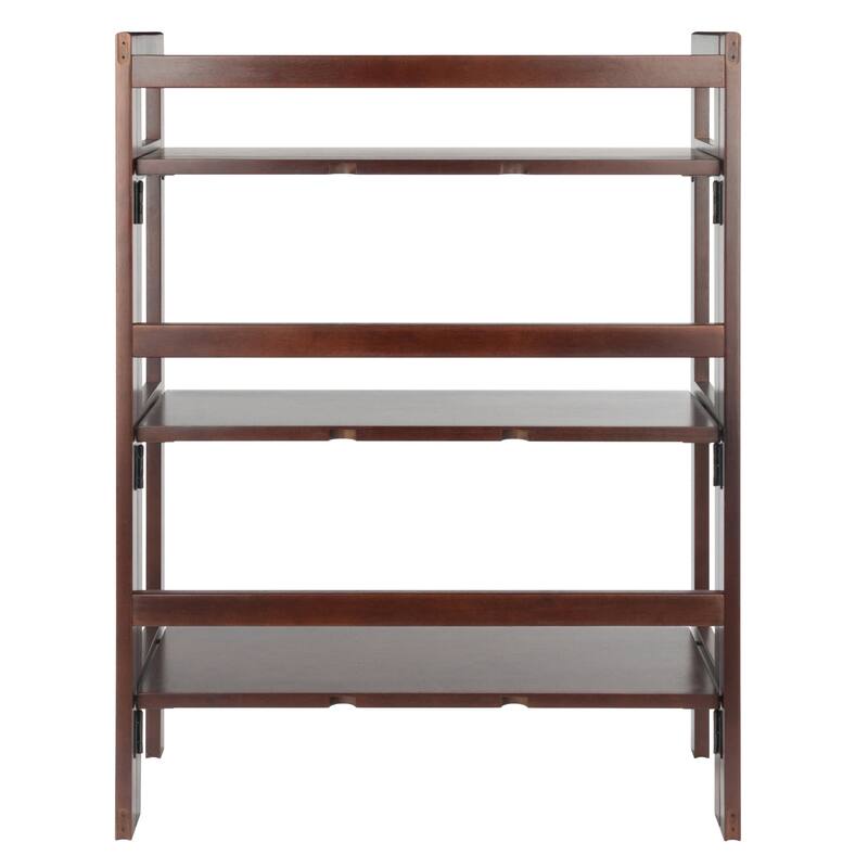 Terry Stackable 3-Tier Foldable Shelf, Walnut - 27.8 x 11.5 x 38.54 inches