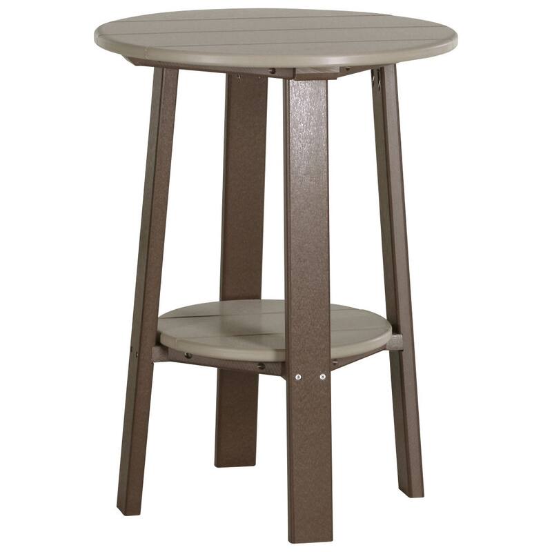 Poly Lumber Deluxe End Table - Counter Height - Weatherwood & Chestnut Brown