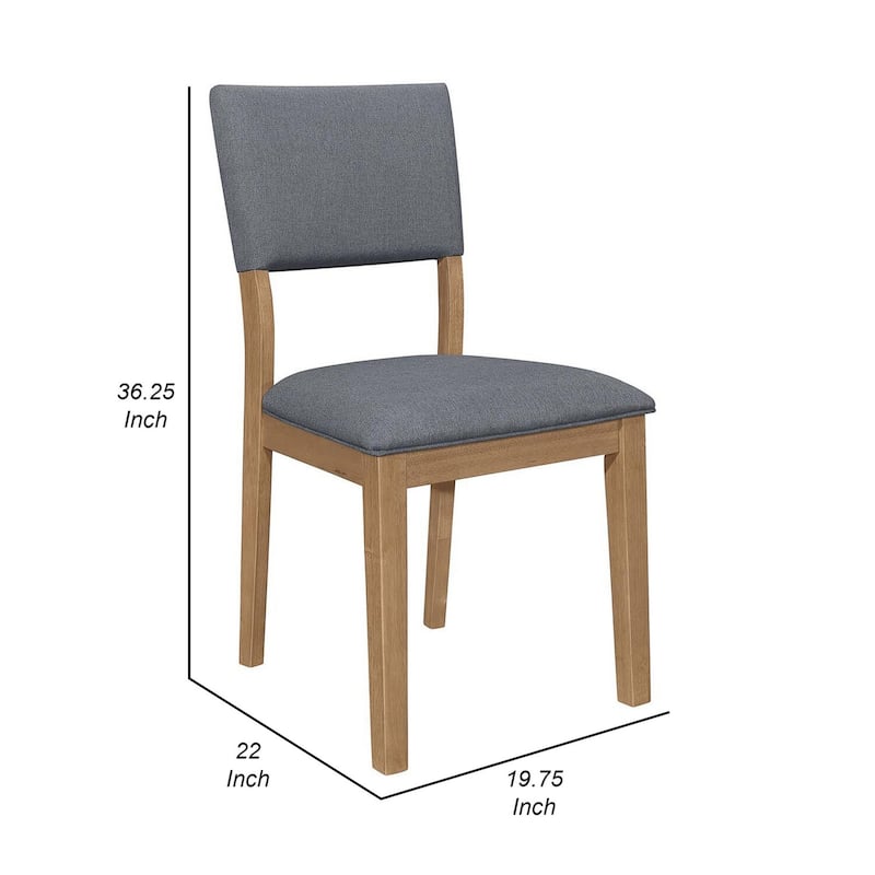 Brown/Blue Fabric Upholstered Wood Frame Dining Chair, Set of 2, Sturdy Dining Chair for Dining Rooms - 20.5