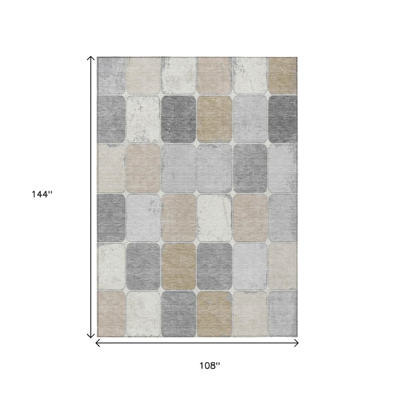 HomeRoots Geometric Transitional Rectangle Outdoor Rug