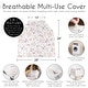 preview thumbnail 6 of 4, Pink Watercolor Floral Girl 5 in 1 Baby Car Seat and Nursing Cover Pink Grey White Boho Bohemian Shabby Chic Flower Farmhouse