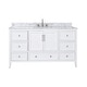 preview thumbnail 23 of 68, Avanity Everette Bath Vanity with Carrara White Natural Marble Top 61" Double Sink - White