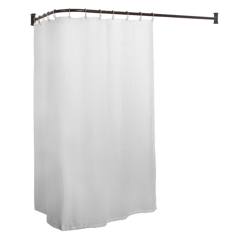 Utopia Alley 68 x 28 in Rustproof Aluminum L Shaped Corner Shower Curtain Rod