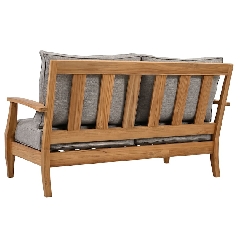 SAFAVIEH Couture Martinique Wood Patio Loveseat - 56"W x 35"D x 32"H