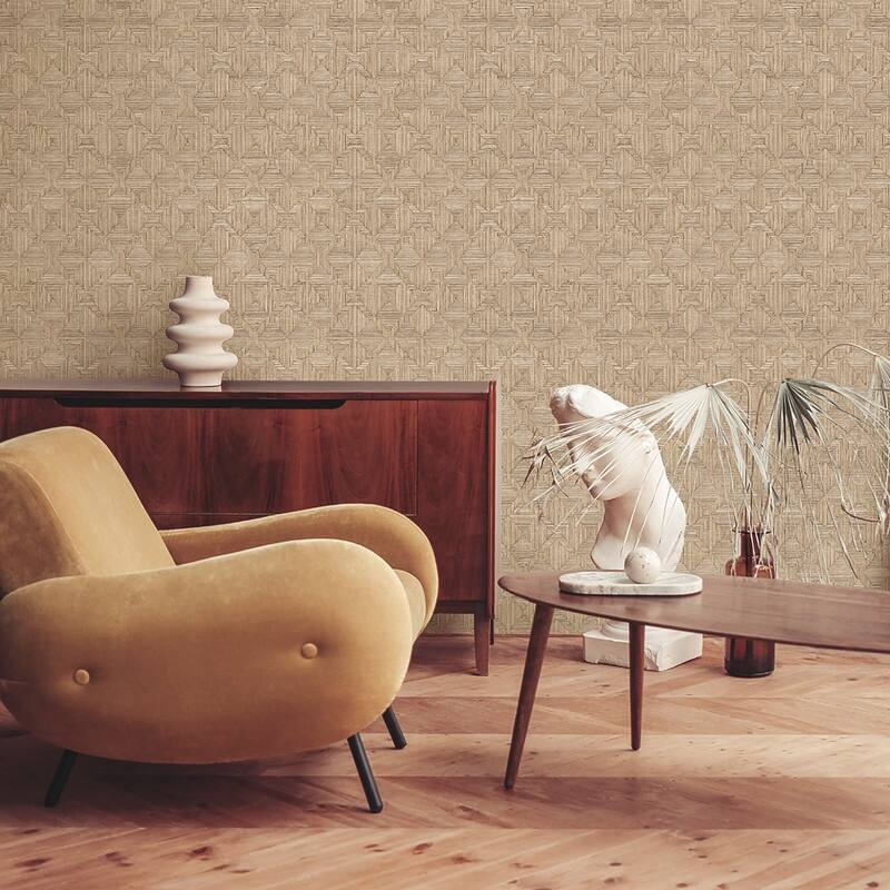 Tempaper Hoffmann Faux Sisal Textured Peel and Stick Wallpaper by Jeremiah Brent