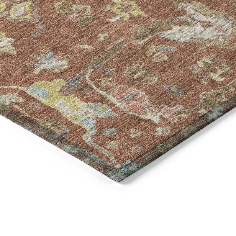Machine Washable Indoor/ Outdoor Traditional Classic Chantille Rug