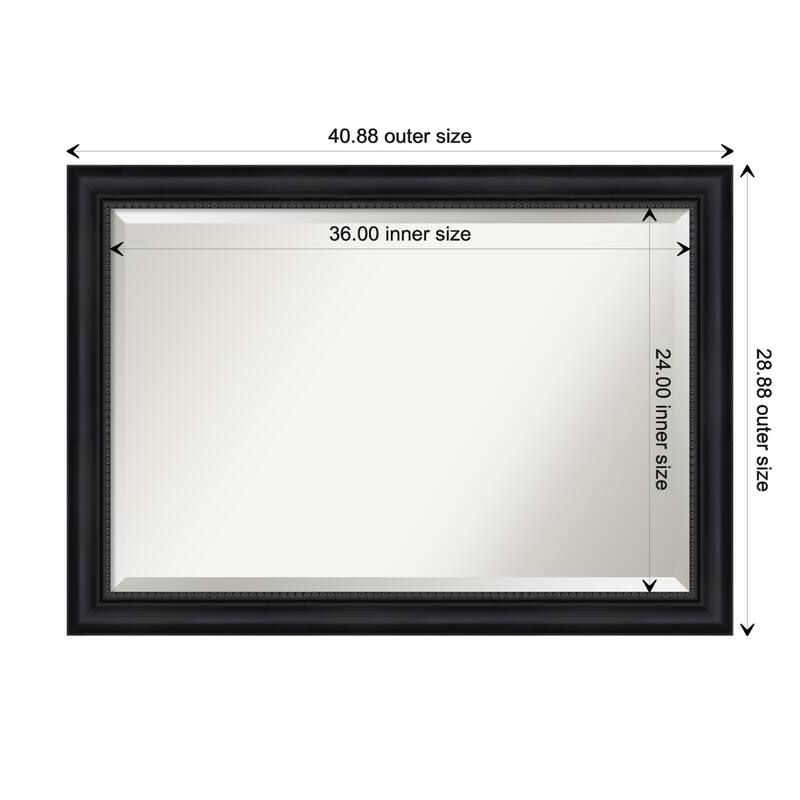 Beveled Wall Mirror - Astor Black Frame - 41 x 29-inch - Astor Black