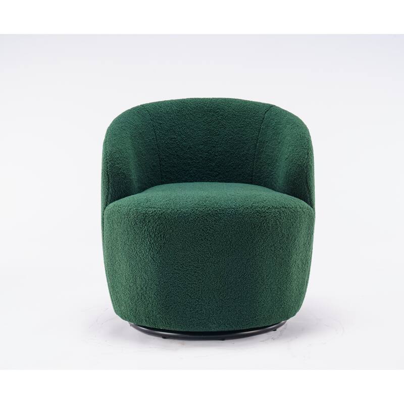 Teddy Fabric Swivel Accent Armchair Barrel Chair - Green