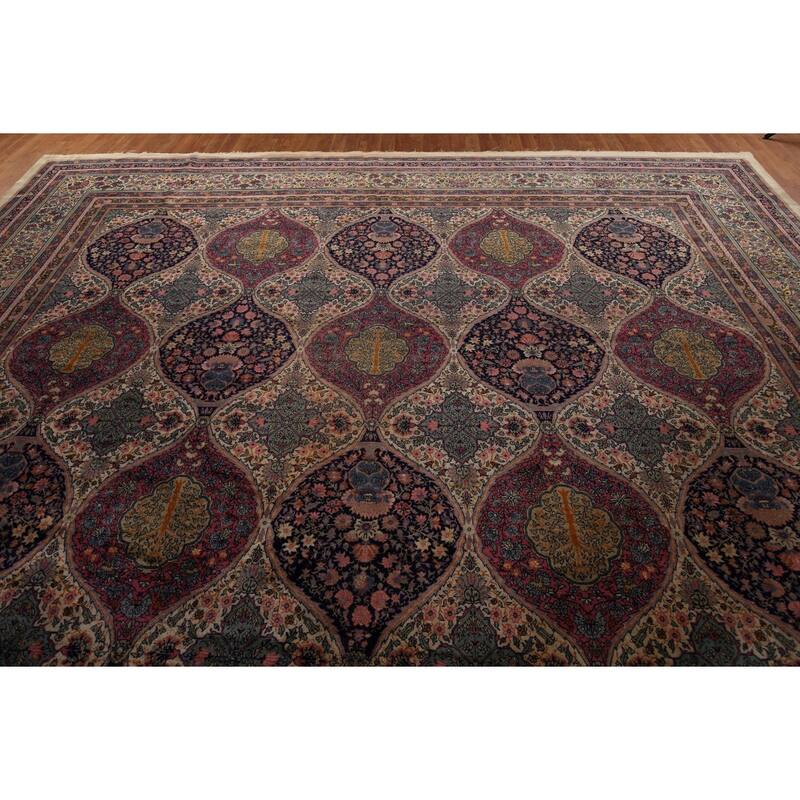 Vegetable Dye Kerman Persian Large Rug Handmade Wool Carpet - 13'3" x 17'3"