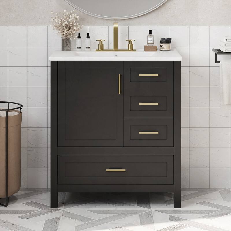 Bathroom Vanity with Sink Combination Set - Black