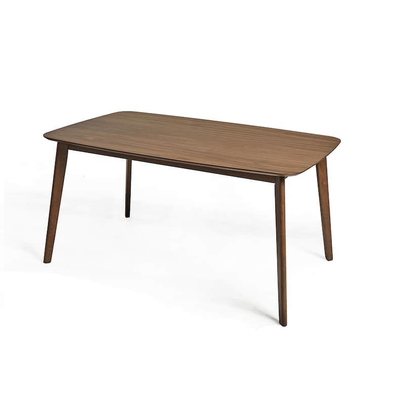 Christopher Knight Home - Megann Mid-Century Modern 5-Piece Rectangular Wood Dining Set with Upholstered Chairs