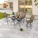 preview thumbnail 22 of 23, Patio Festival 4-Person Outdoor Bar Height Bistro Dining Set Brown