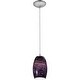 preview thumbnail 1 of 0, Access Lighting Chianti Steel Integrated LED Cord Pendant, Purple Swirl Shade