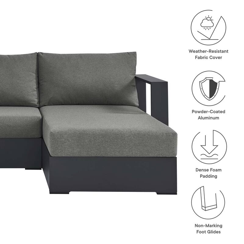 Tahoe Patio Aluminum 2-Piece Right-Facing Chaise Sectional Sofa Set