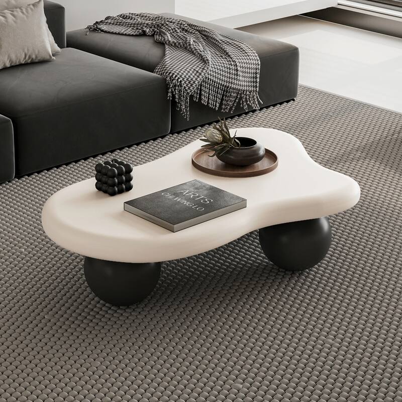 Cloud Shaped Coffee Table with 3 Ball Legs for Living Room
